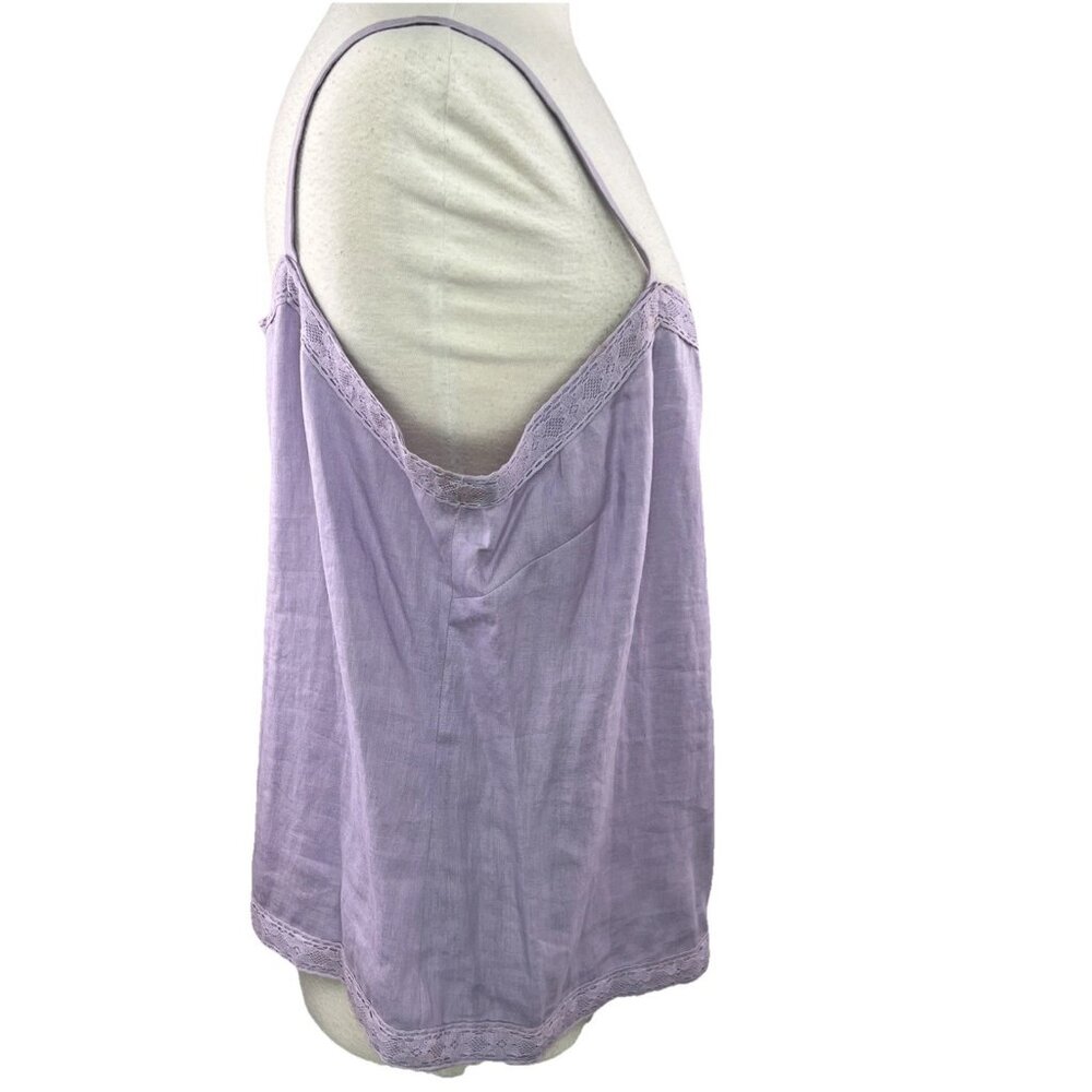 Dana Buchman Lilac Linen Button-Front Blouse and matching Tank Top - Picture 12 of 14